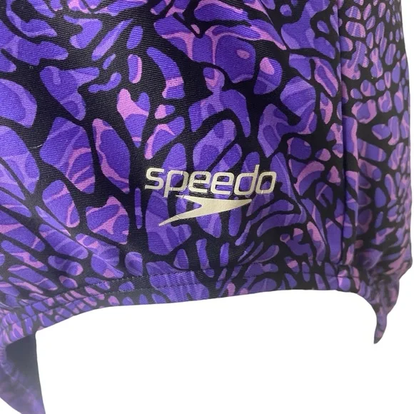 Speedo Womens One Piece Purple Criss Cross Back Swimsuit Size 12 - Picture 5 of 9